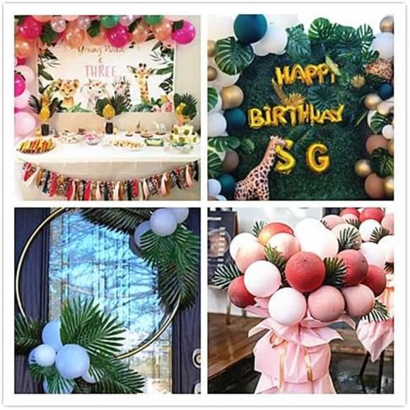 82 Pieces 8 Kinds Artificial Tropical Palm Leaves Tropical Leaves - Picture 6 of 7